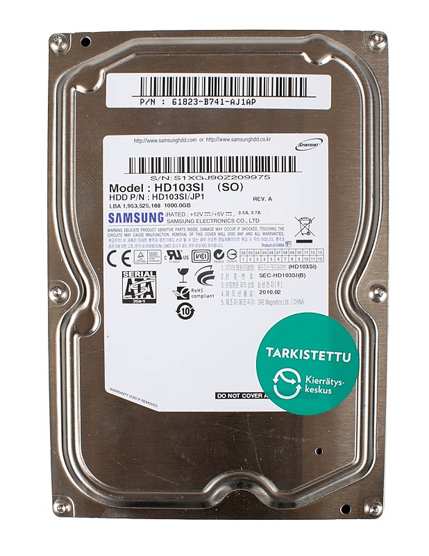 SAMSUNG HD103SI 1000 GB -kovalevy  - Tietokoneet - 10105563263 - 0