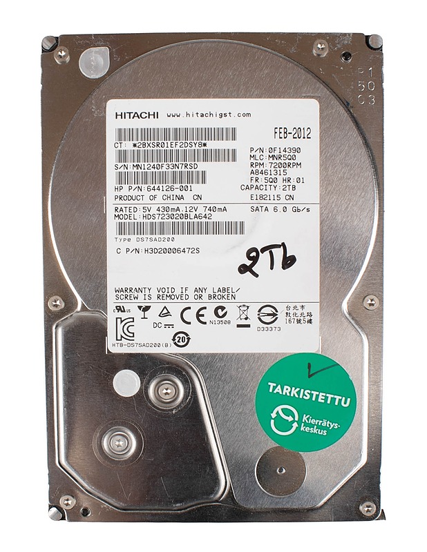 HITACHI 2 TB -kovalevy  - Tietokoneet - 10105563283 - 0
