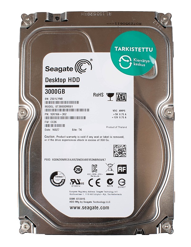 SEAGATE Desktop HDD 3000 GB -kovalevy  - Tietokoneet - 10105563299 - 0