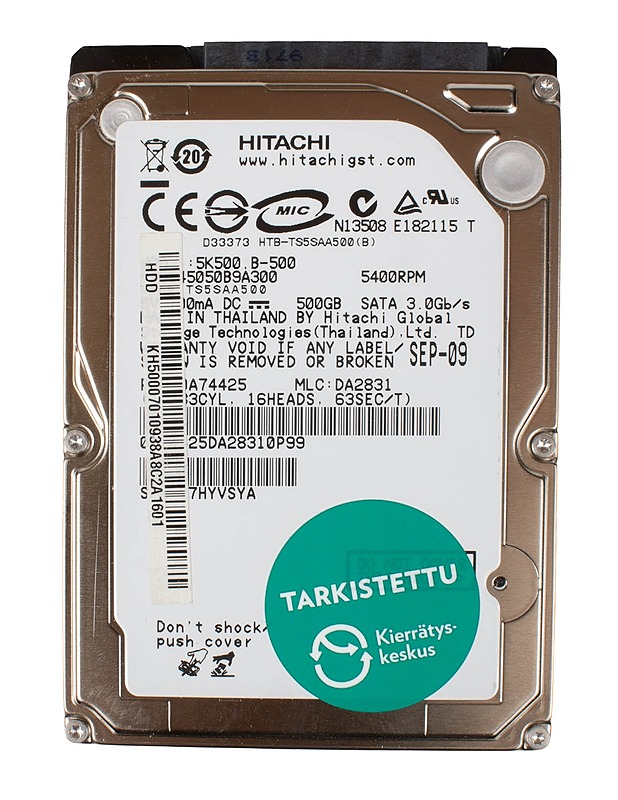 HITACHI 500 GB -kovalevy  - Tietokoneet - 10105563367 - 0