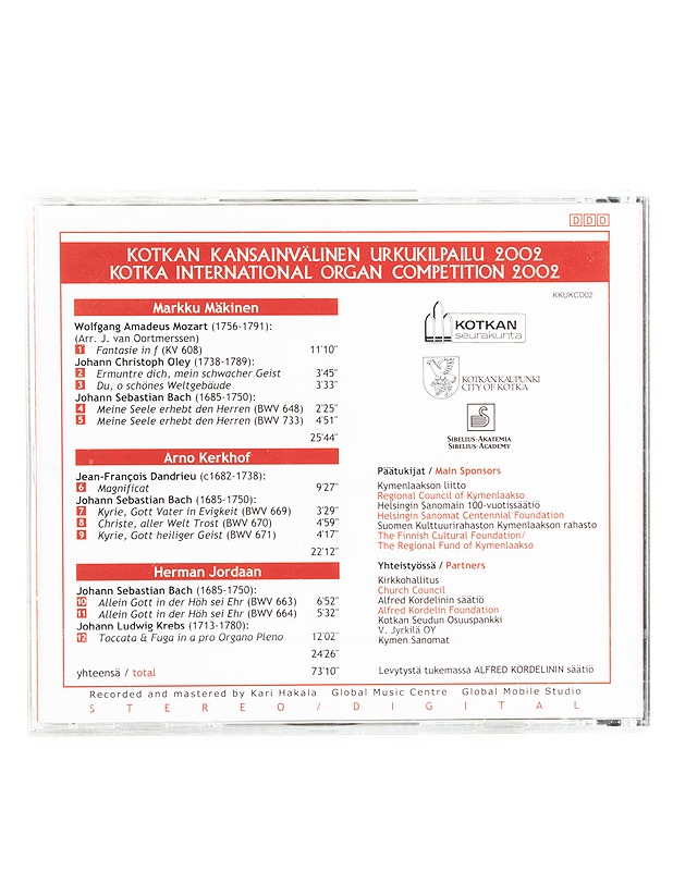 Kotkan Kansainvälinen Urku Kilpailu 2002 - CD-levyt - 10105563614 - 1