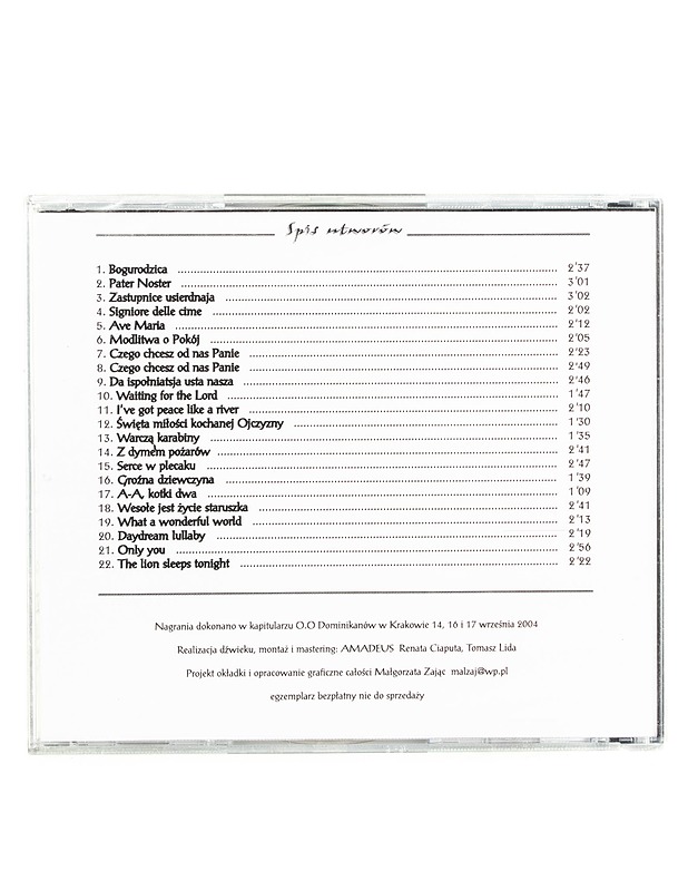 Chor I L.O. Im. B. Nowodworskiego w Krakowie - CD - CD-levyt - 10105563688 - 1