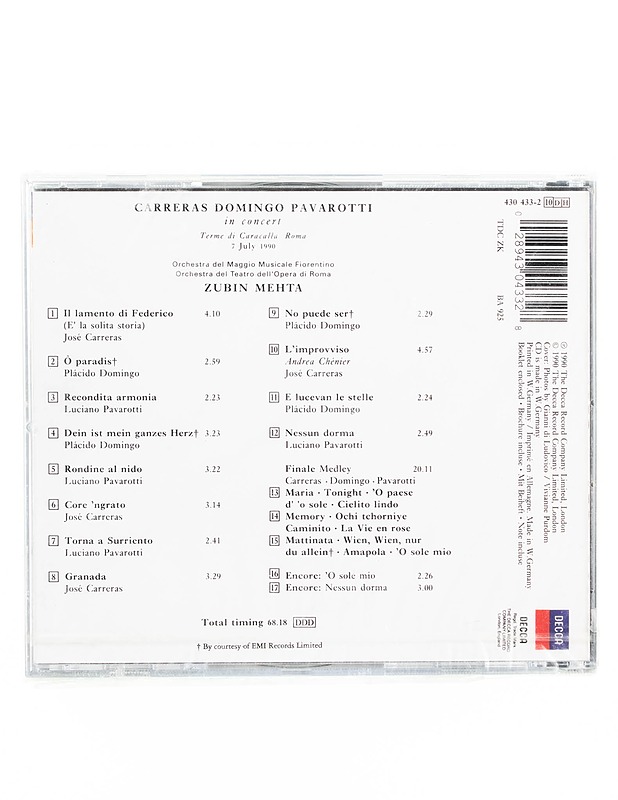 José Carreras, Placido Domingo, Luciano Pavarotti, Zubin Mehta - In Concert - CD - CD-levyt - 10105563760 - 1