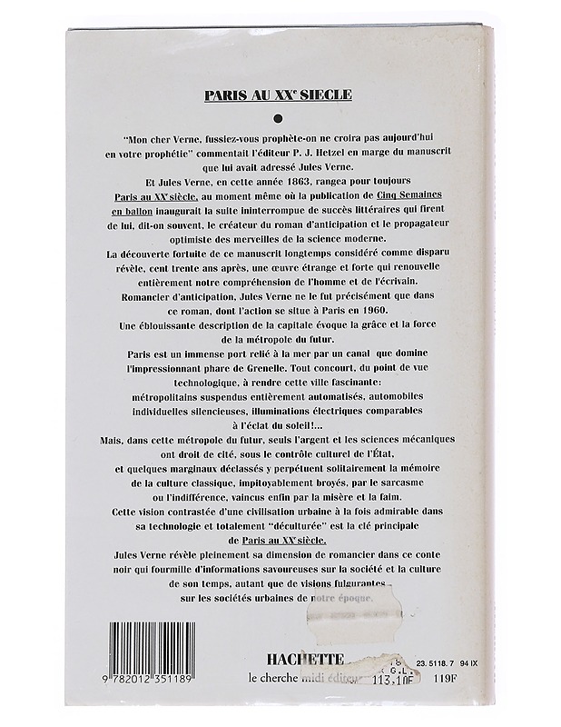 Paris au XXe siècle : roman - Verne, Jules - Romaanit ja novellit - 10105563897 - 1