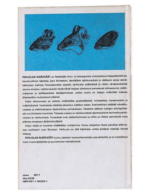 Pohjolan nisäkkäät (Mammals of Northern Europe) - Siivonen, Lauri - Tietokirjat ja oppaat - 10105563918 - 1