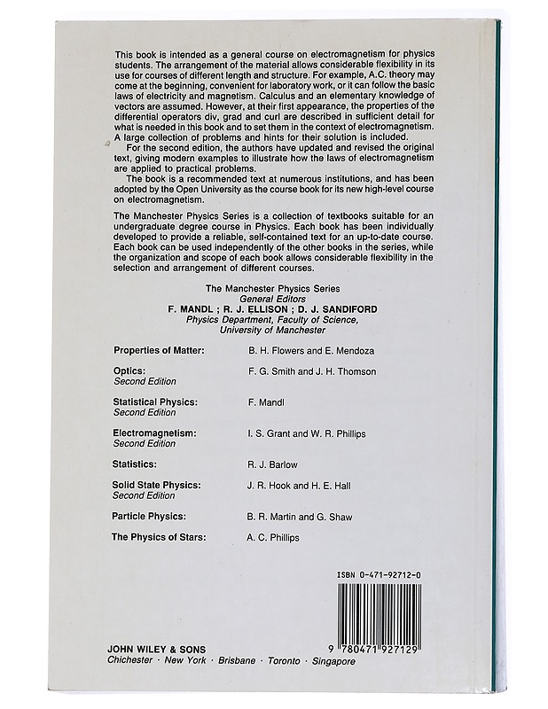 Electromagnetism - Grant, I. S. - Tietokirjat ja oppaat - 10105564009 - 1