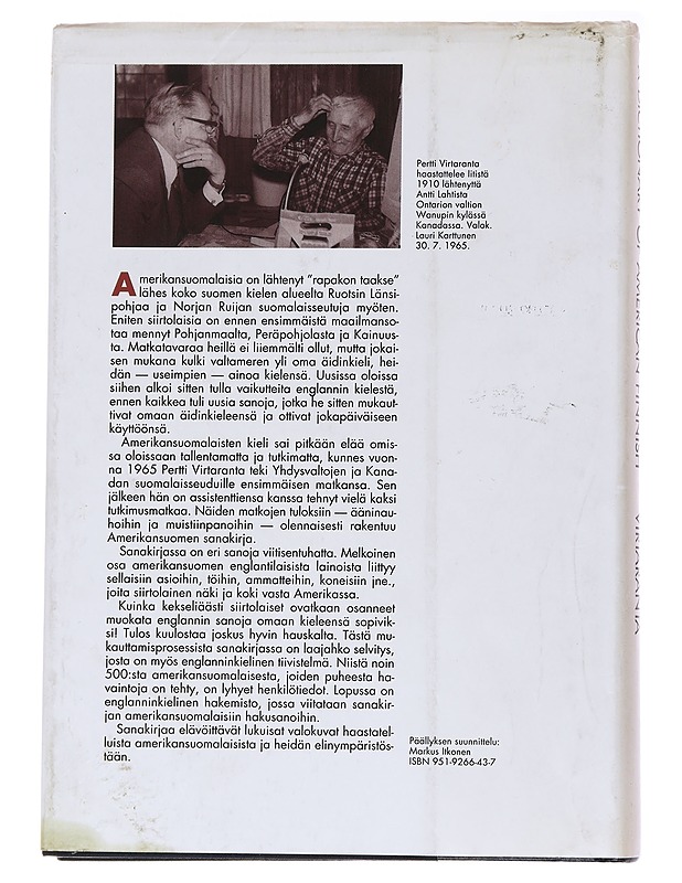Amerikansuomen Sanakirja - Pertti Virtaranta - Tietokirjat ja oppaat - 10105564046 - 1