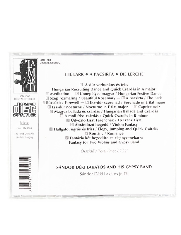 Sándor Déki Lakatos And His Gipsy Band - A Pacsirta ( The Lark) - CD - CD-levyt - 10105564374 - 1