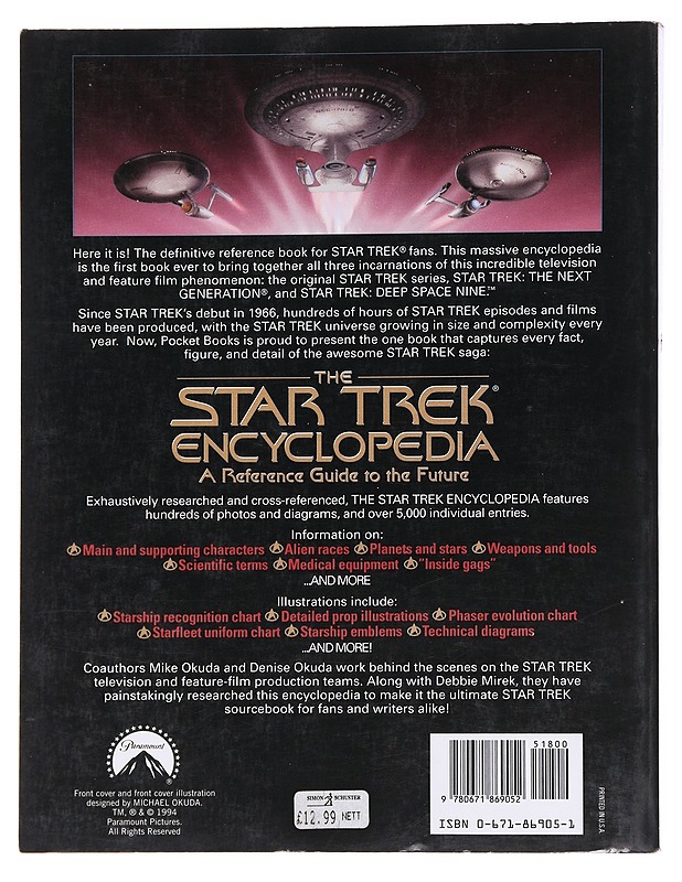 The Star Trek encyclopedia : a reference guide to the future - Okuda, Michael - Musiikki- ja elokuvakirjat - 10105564468 - 1