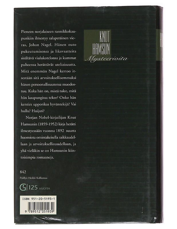 Mysteerioita - Hamsun, Knut - Romaanit ja novellit - 10105564663 - 1