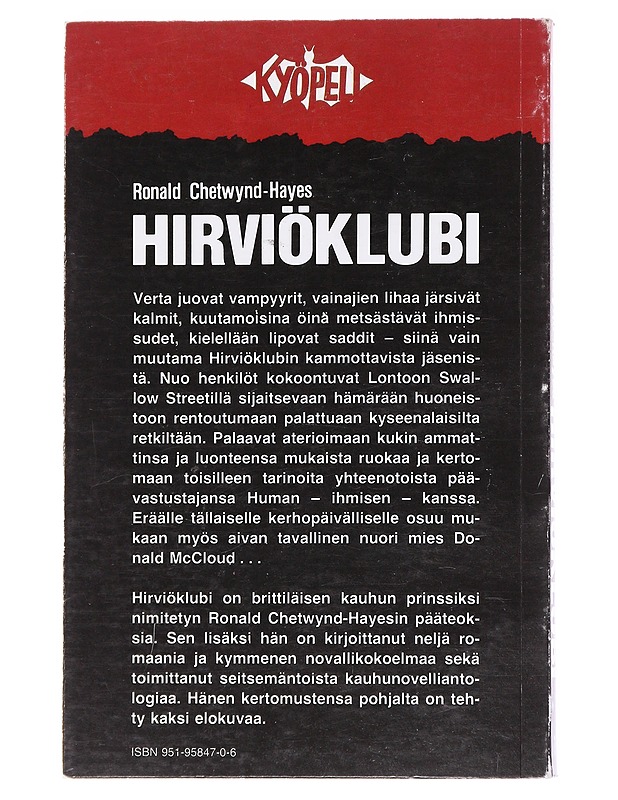 Hirviöklubi - Ronald Chetwynd-Hayes - Romaanit ja novellit - 10105565192 - 1