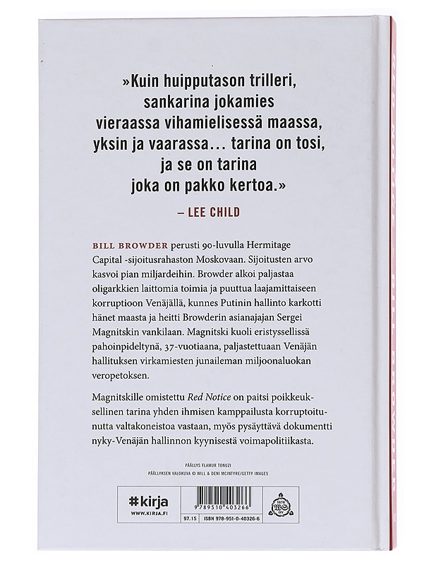 Red notice / kuinka minusta tuli Putinin vihollinen numero yksi - Browder, Bill - Elämäkerrat ja muistelmat - 10105565227 - 1