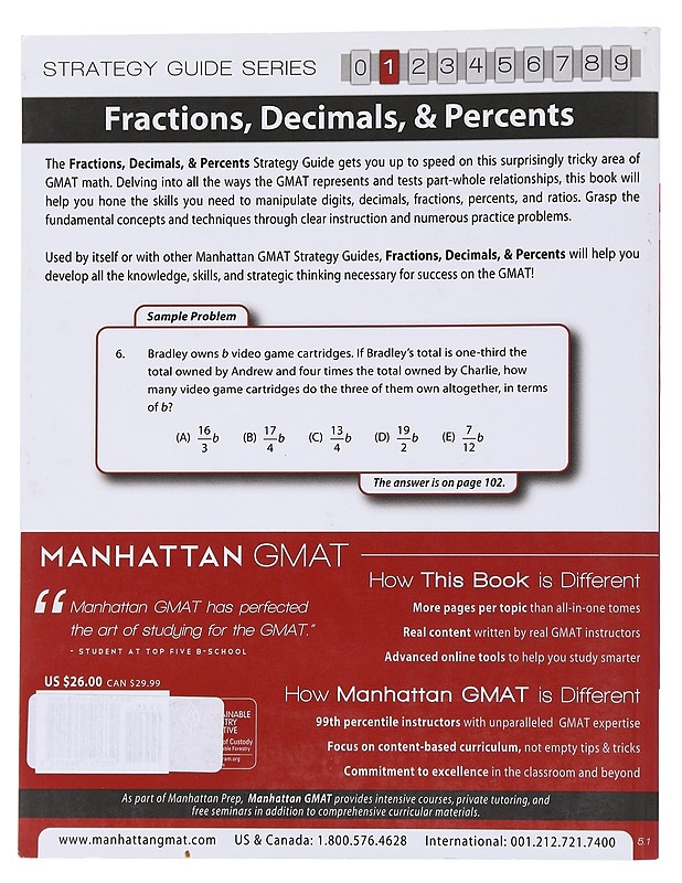 Fractions, Decimals, & Percents GMAT Strategy Guide 1 - Eric Caballero - Tietokirjat ja oppaat - 10105565397 - 1