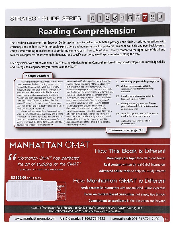 Reading Comprehension GMAT Strategy Guide 7 - Jason Arvanites - Tietokirjat ja oppaat - 10105565424 - 1