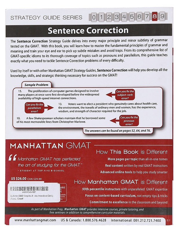 Sentence Correction GMAT Strategy Guide 8 - Dan Gonzalez - Tietokirjat ja oppaat - 10105565433 - 1