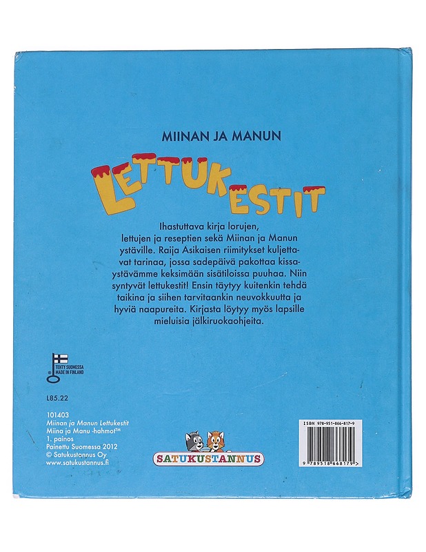 Miinan ja Manun lettukestit - Hartikainen, Raija - Lastenkirjat - 10105565446 - 1