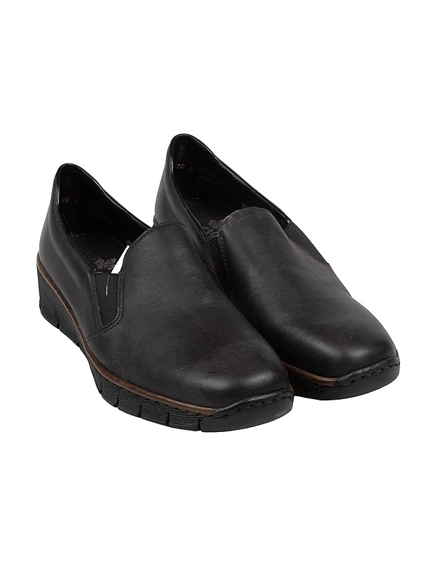 RIEKER mustat slip-on kengät, 38 - Naisten kävelykengät ja tennarit - 10105565546 - 0