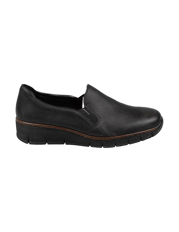 RIEKER mustat slip-on kengät, 38 - Naisten kävelykengät ja tennarit - 10105565546 - 1