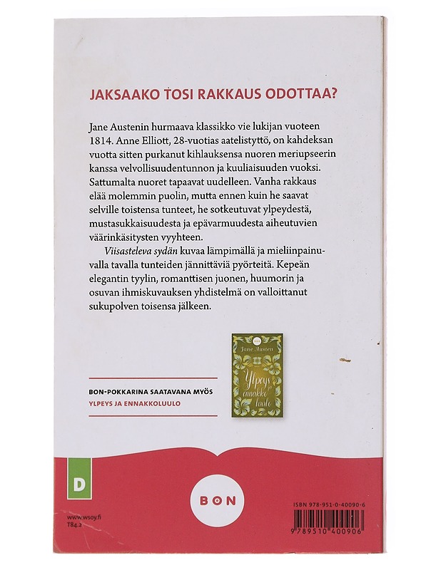 Viisasteleva sydän - Austen, Jane - Romaanit ja novellit - 10105565822 - 1