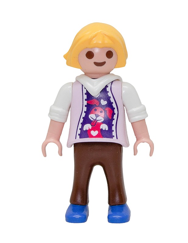 PLAYMOBIL Pikkutyttö koirakuvioisella mekolla figuuri - Lasten figuurit - 10105566049 - 0