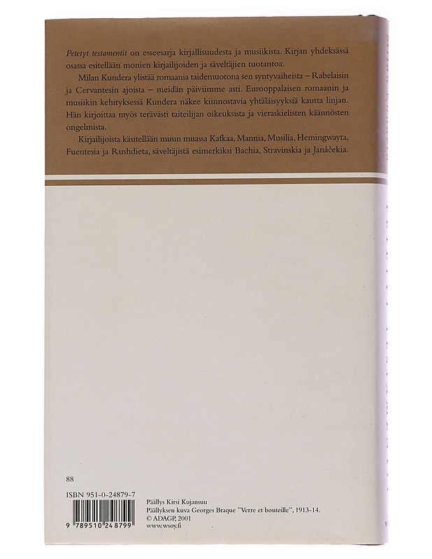 Petetyt testamentit / esseitä - Kundera, Milan - Historiakirjat - 10105566052 - 1