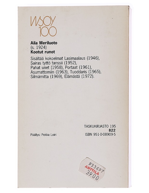 Kootut Runot- Meriluoto, Aila - Romaanit ja novellit - 10105566395 - 1