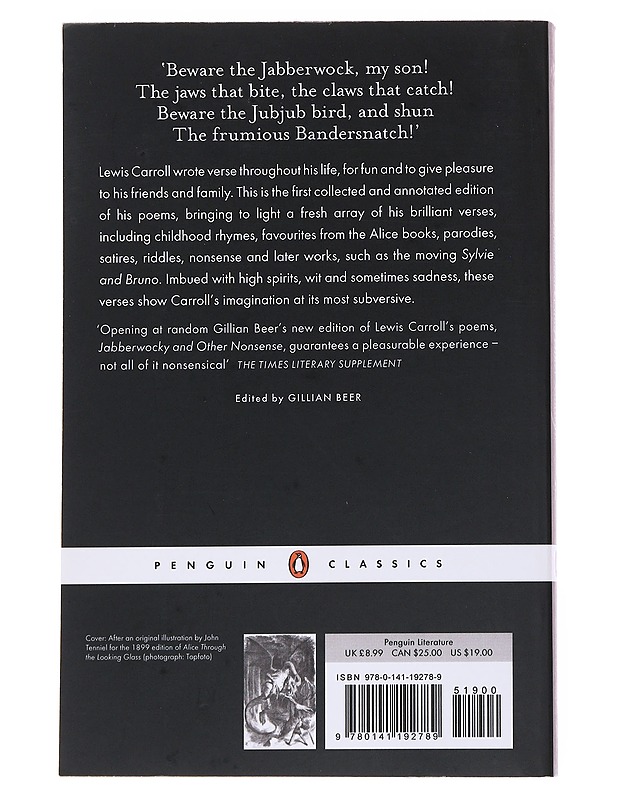 Jabberwocky and other nonsense / collected poems - Carroll, Lewis - Romaanit ja novellit - 10105566705 - 1