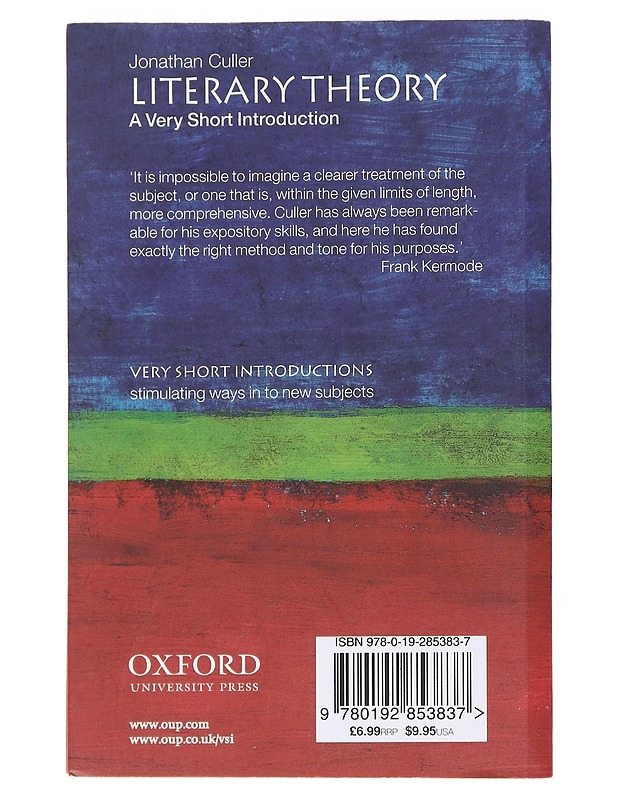 Literary theory : a very short introduction - Jonathan Culler - Tietokirjat ja oppaat - 10105566887 - 1
