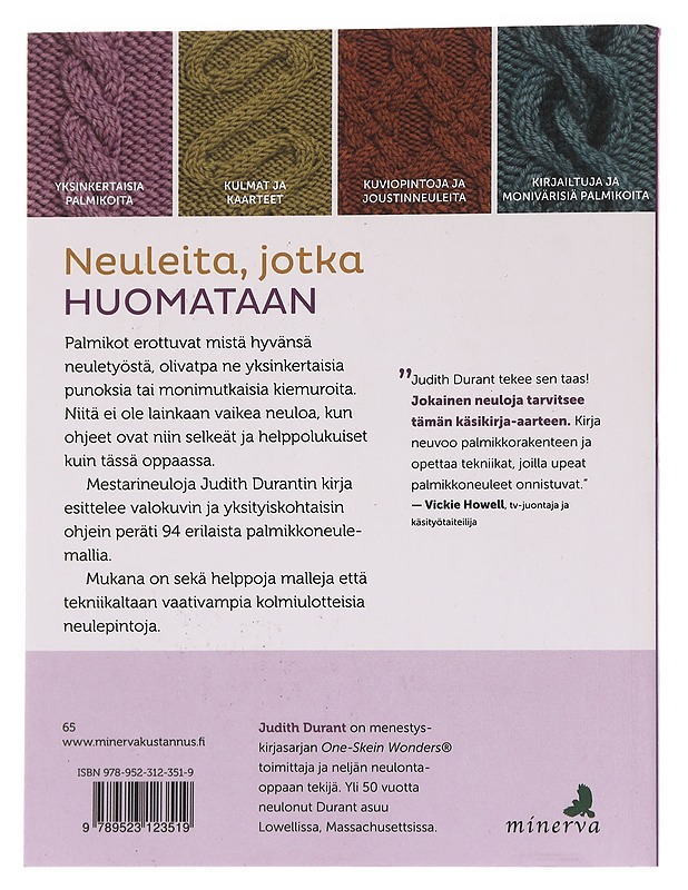 Uutta ilmettä palmikkoneuleisiin / 94 mallia palmikoiden ja punosten neulontaan - Durant, Judith - Tietokirjat ja oppaat - 10105567161 - 1