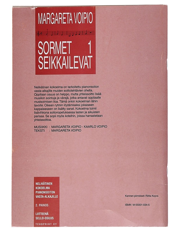 Sormet seikkailevat 1: Nelikätisesti pianolla - Margareta Voipio - Tietokirjat ja oppaat - 10105567182 - 1