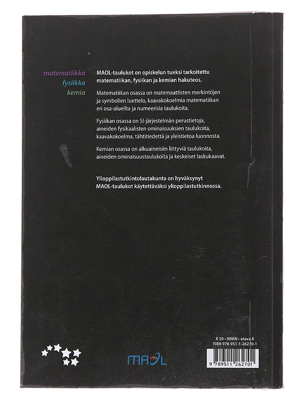 MAOL-taulukot : matematiikka, fysiikka, kemia - Seppänen, Raimo - Tietokirjat ja oppaat - 10105567679 - 1