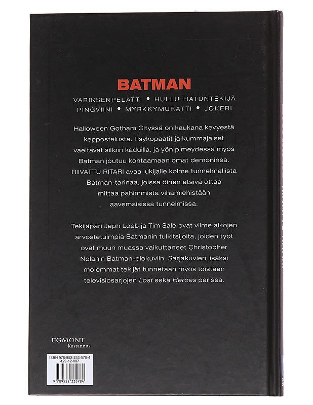 Riivattu ritari / kolme Gotham Cityn Halloween-tarinaa - Loeb, Jeph - Sarjakuvat - 10105567688 - 1