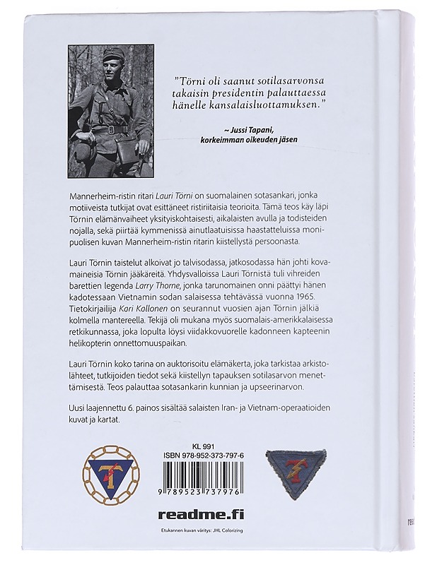 Lauri Törni / Mannerheim ristin ritari ja USA:n vihreiden barettien sankari - Kari Kallonen - Elämäkerrat ja muistelmat - 10105567718 - 1
