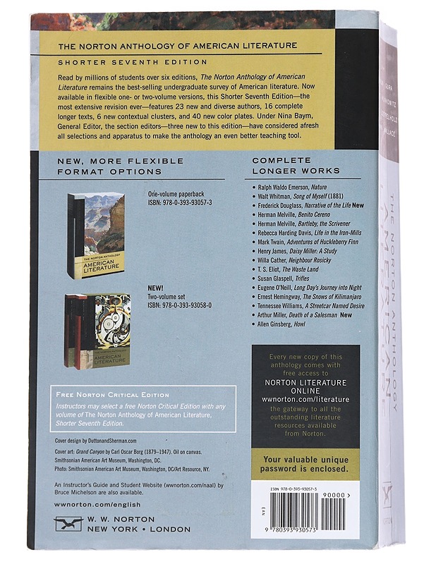 The Norton Anthology of American Literature - Nina Baym - Historiakirjat - 10105567770 - 1