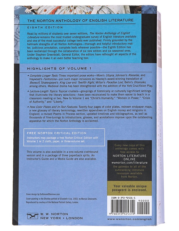 The Norton anthology of English literature. Volume 1 - Greenblatt, Stephen - Historiakirjat - 10105567790 - 1