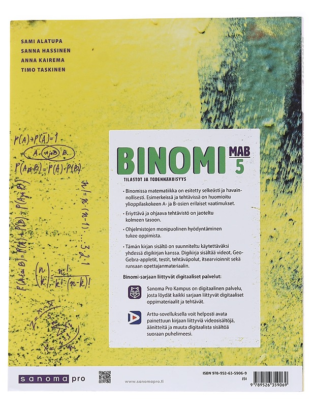 Binomi / MAB5 Tilastot ja todennäköisyys - Hassinen, Sanna - Tietokirjat ja oppaat - 10105567804 - 1