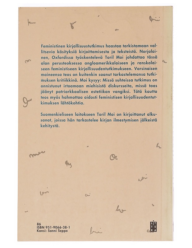 Sukupuoli, teksti, valta / feministinen kirjallisuusteoria - Moi, Toril - Tietokirjat - 10105567929 - 1