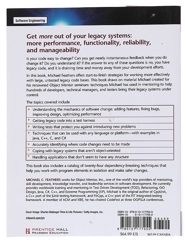 Working effectively with legacy code - Michael Feathers - Tietokirjat ja oppaat - 10105568081 - 1