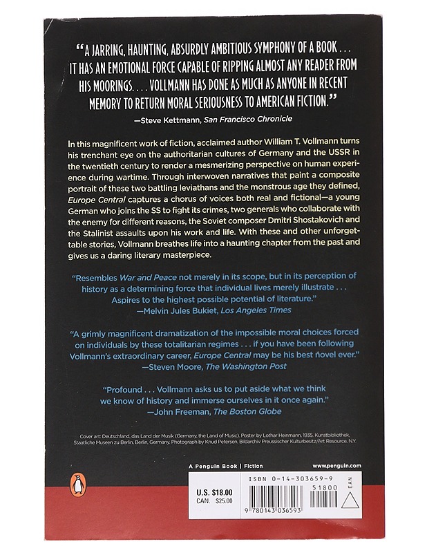 Europe Central - William T. Vollmann - Romaanit ja novellit - 10105568141 - 1