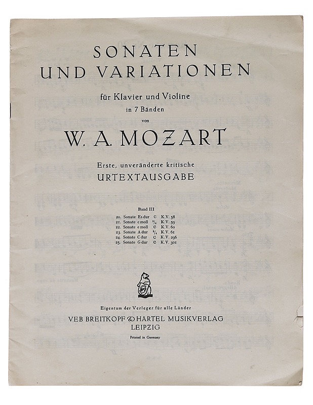 Sonaten und variation fur klavier und violine in 7 bänden - W. A. Mozart - Musiikki- ja elokuvakirjat - 10105568250 - 0