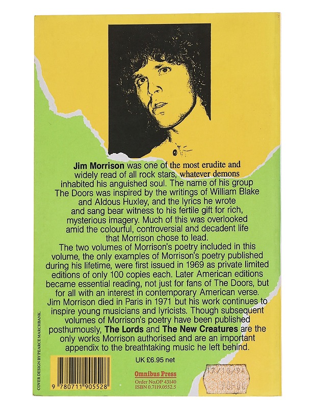 The Lords ;  The New Creatures : Notes on Vision : The original published poetry of Jim Morrison - Jim Morrison - Runot ja näytelmät - 10105568469 - 1