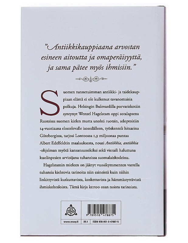 Wenzel Hagelstam / antiikkikauppiaan muistelmat - Kronqvist, Dan - Elämäkerrat ja muistelmat - 10105568530 - 1