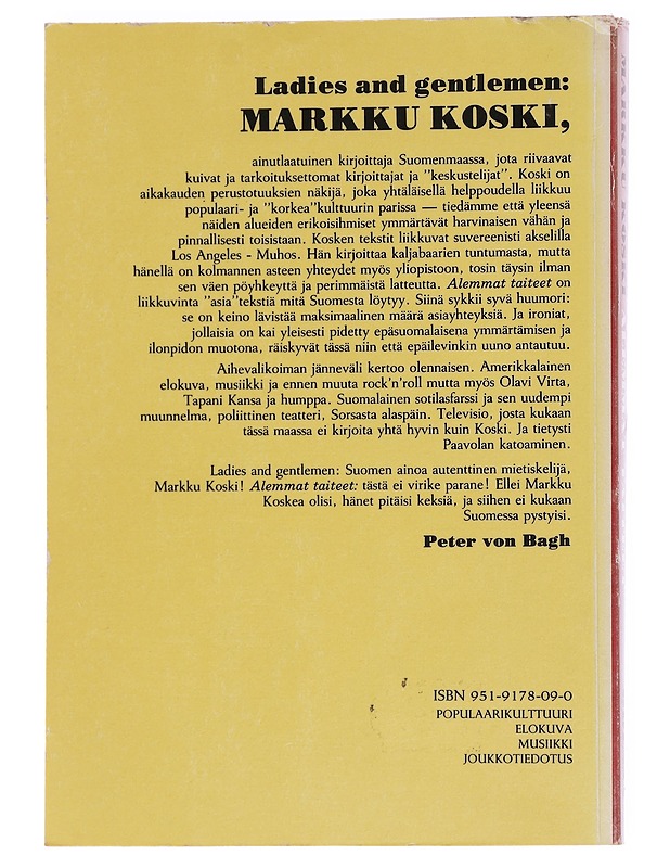 Alemmat taiteet - Markku Koski - Taide- ja kulttuurikirjat - 10105568692 - 1