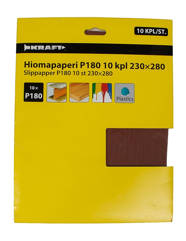 KRAFT-hiomapaperi P180 10 kpl  - Muut urheiluvälineet ja vapaa-aika - 10105568719 - 0