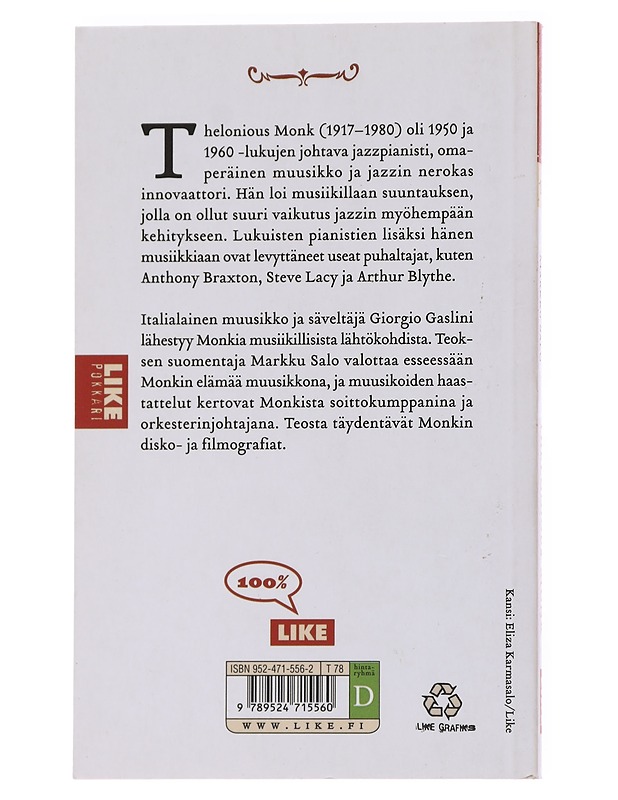 Thelonious Monk - Gaslini, Giorgio - Elämäkerrat ja muistelmat - 10105569122 - 1