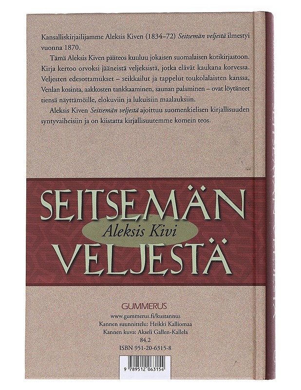 Seitsemän veljestä - Aleksis Kivi - Romaanit ja novellit - 10105569302 - 1