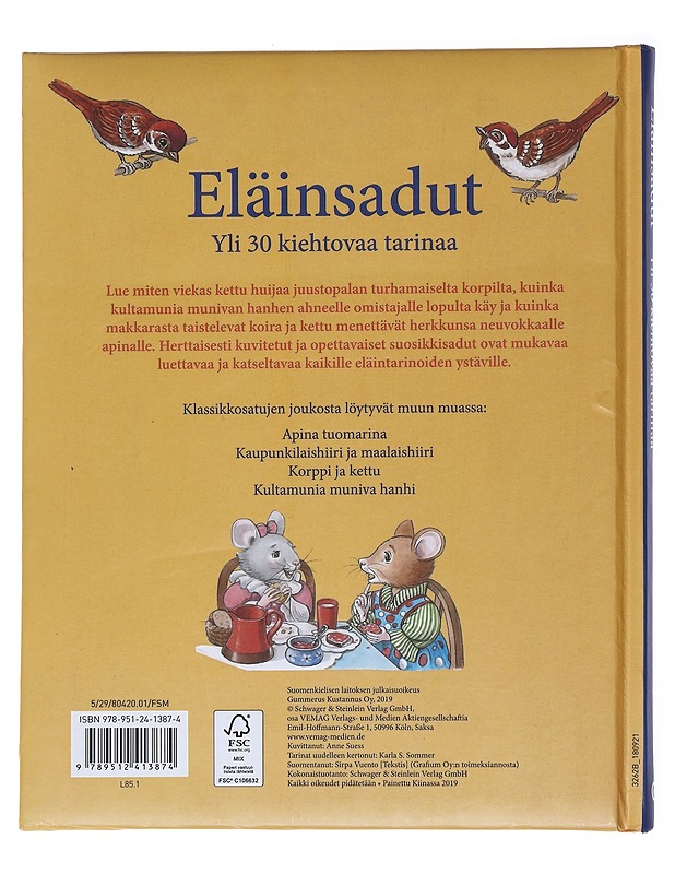 Eläinsadut : yli 30 kiehtovaa tarinaa - Karla S. Sommer - Lastenkirjat - 10105569318 - 1