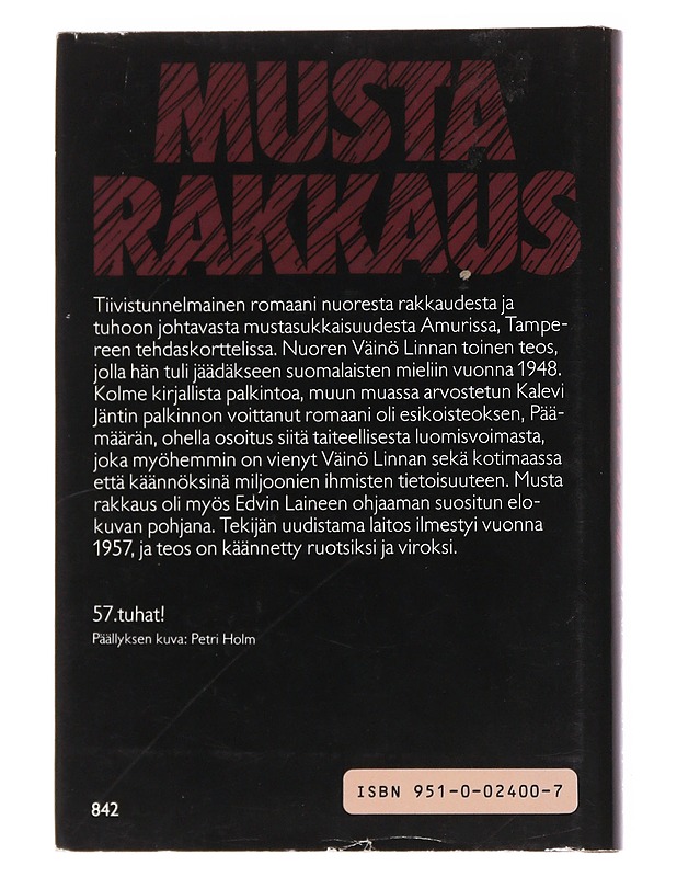 Musta rakkaus - Väinö Linna - Romaanit ja novellit - 10105569383 - 1
