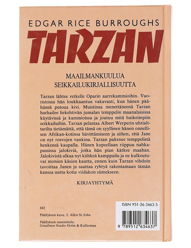Tarzan ja Oparin aarteet - Burroughs, Edgar Rice - Romaanit ja novellit - 10105569426 - 1