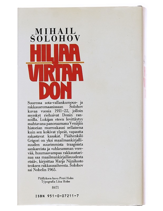 Hiljaa virtaa Don / 1 - Šolohov, Mihail - Romaanit ja novellit - 10105569432 - 1